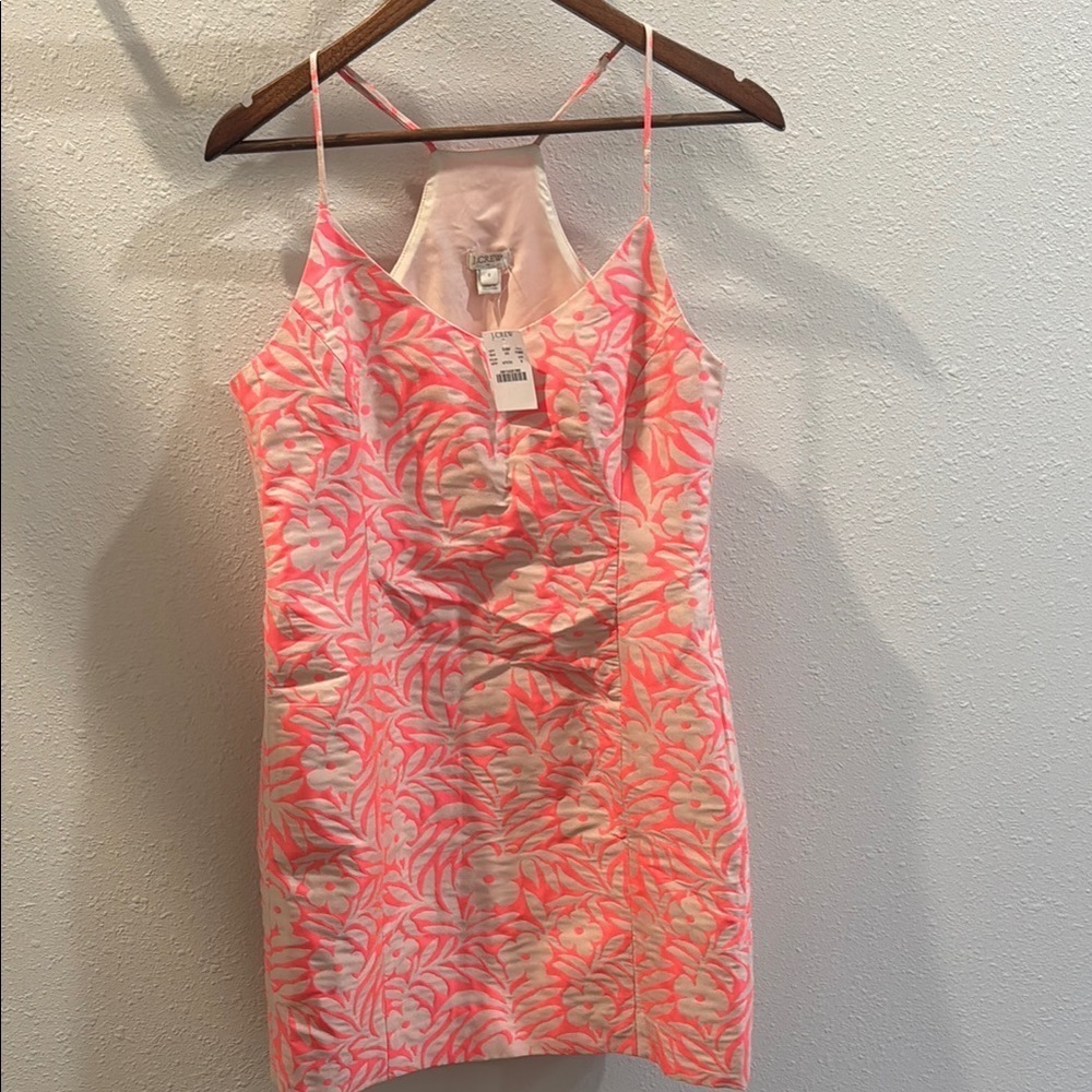 J.Crew Coral and Cream Patterned Dress